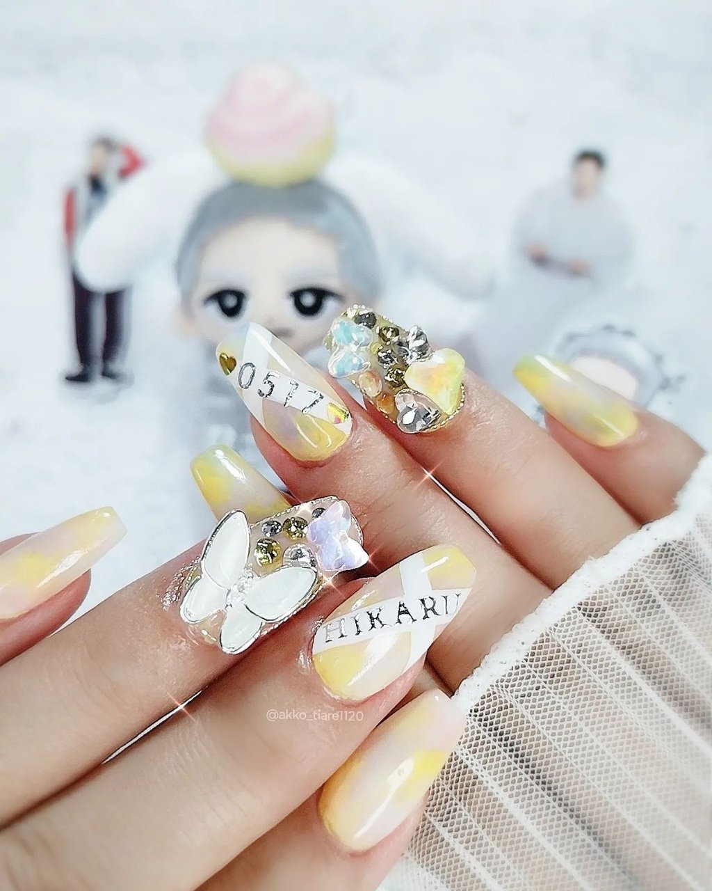 乾杯空グラス　ネイルパーツ　痛ネイル　推しネイル 🪽🫧 🎀．にじさんじ/葛葉 🎀．ショートオーバル *⑅︎୨୧