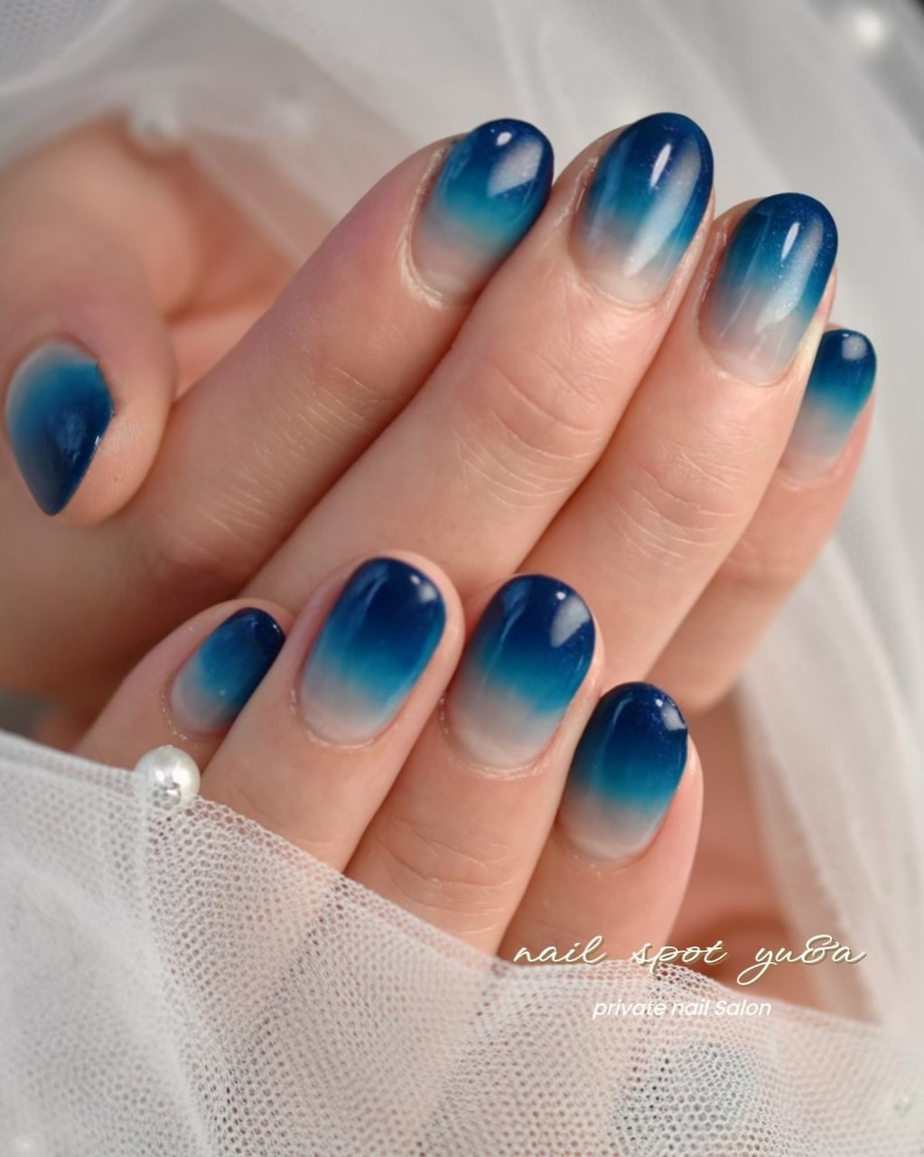 グラデーション/ちゅるん/ブルー - nail spot yu&aのネイルデザイン[No