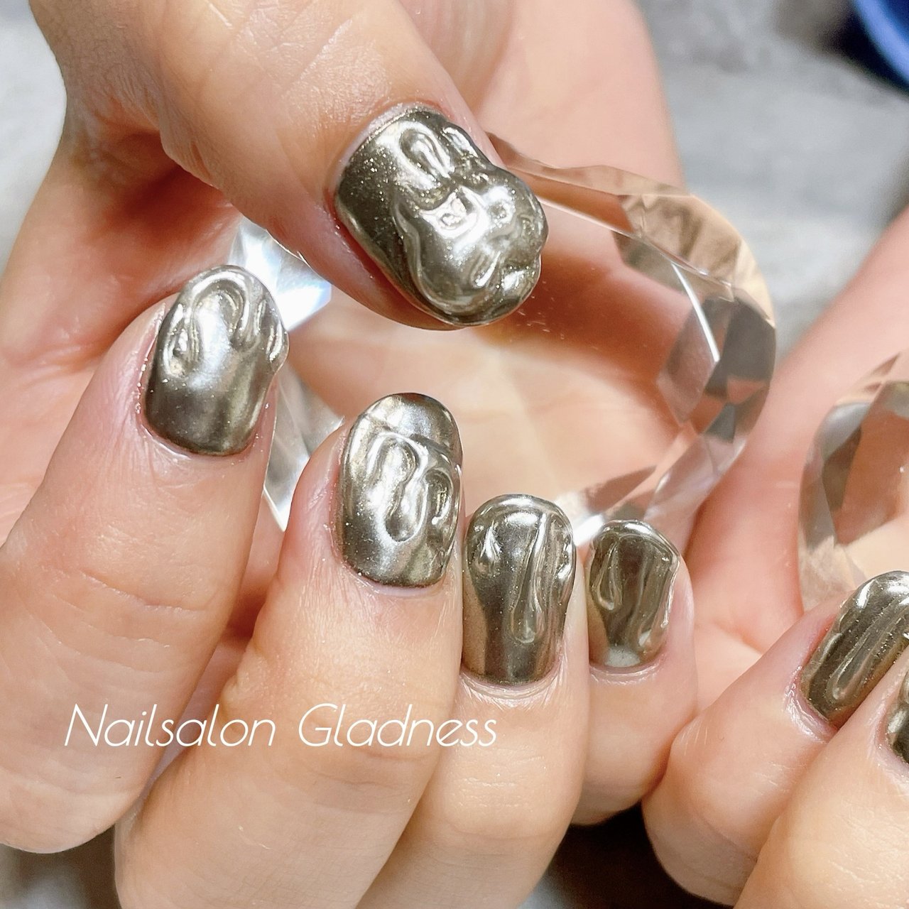 春/夏/ハンド/ハート/ミラー - nailsalon_gladnessのネイルデザイン[No