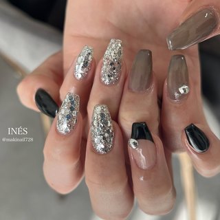 ネイルチップ ワンホン ビジュー スタッズ ラメ ネイルチップ ワンホン ビジュー スタッズ ラメ ビジュー/#スタッズ