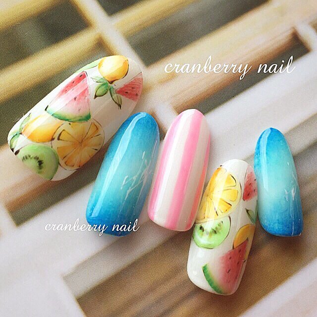 旅行 海 リゾート ハンド ワンカラー 所沢ネイルサロン Cranberry Nailのネイルデザイン No ネイルブック