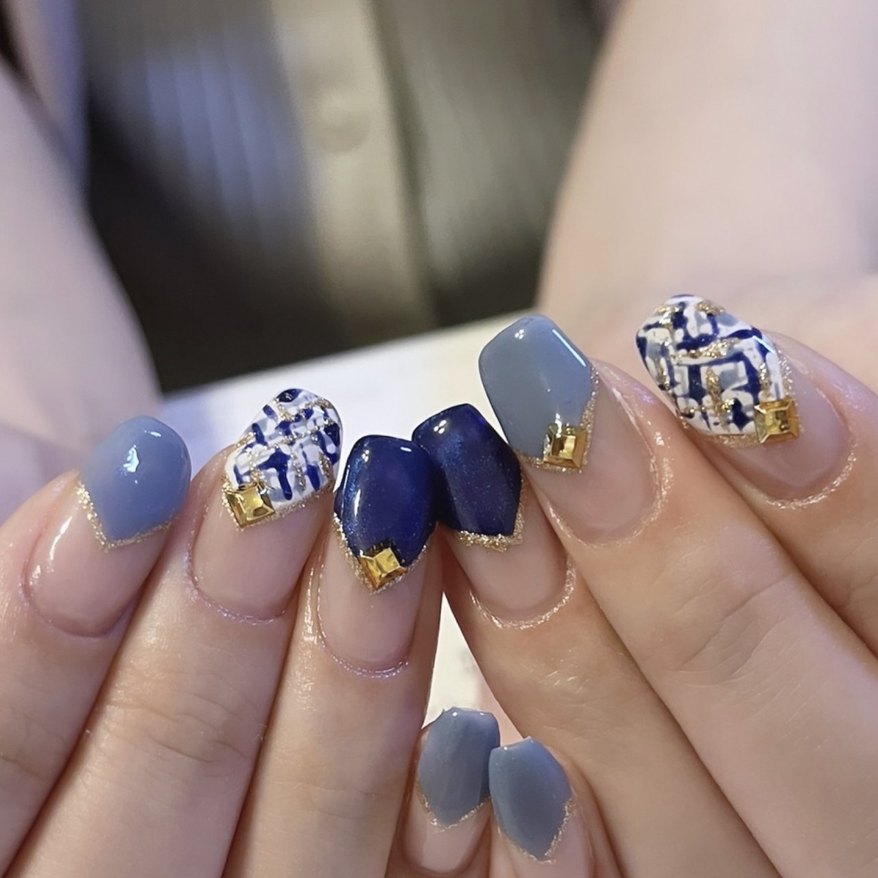 春/夏/秋/ハンド/変形フレンチ - brilliantnailのネイルデザイン[No