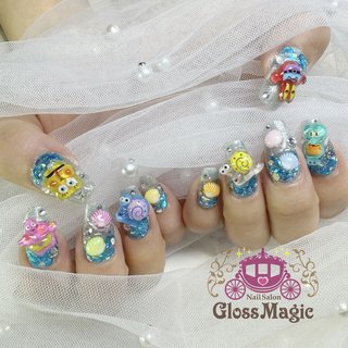 夏/オールシーズン/女子会/ハンド/ラメ - sakiのネイルデザイン[No