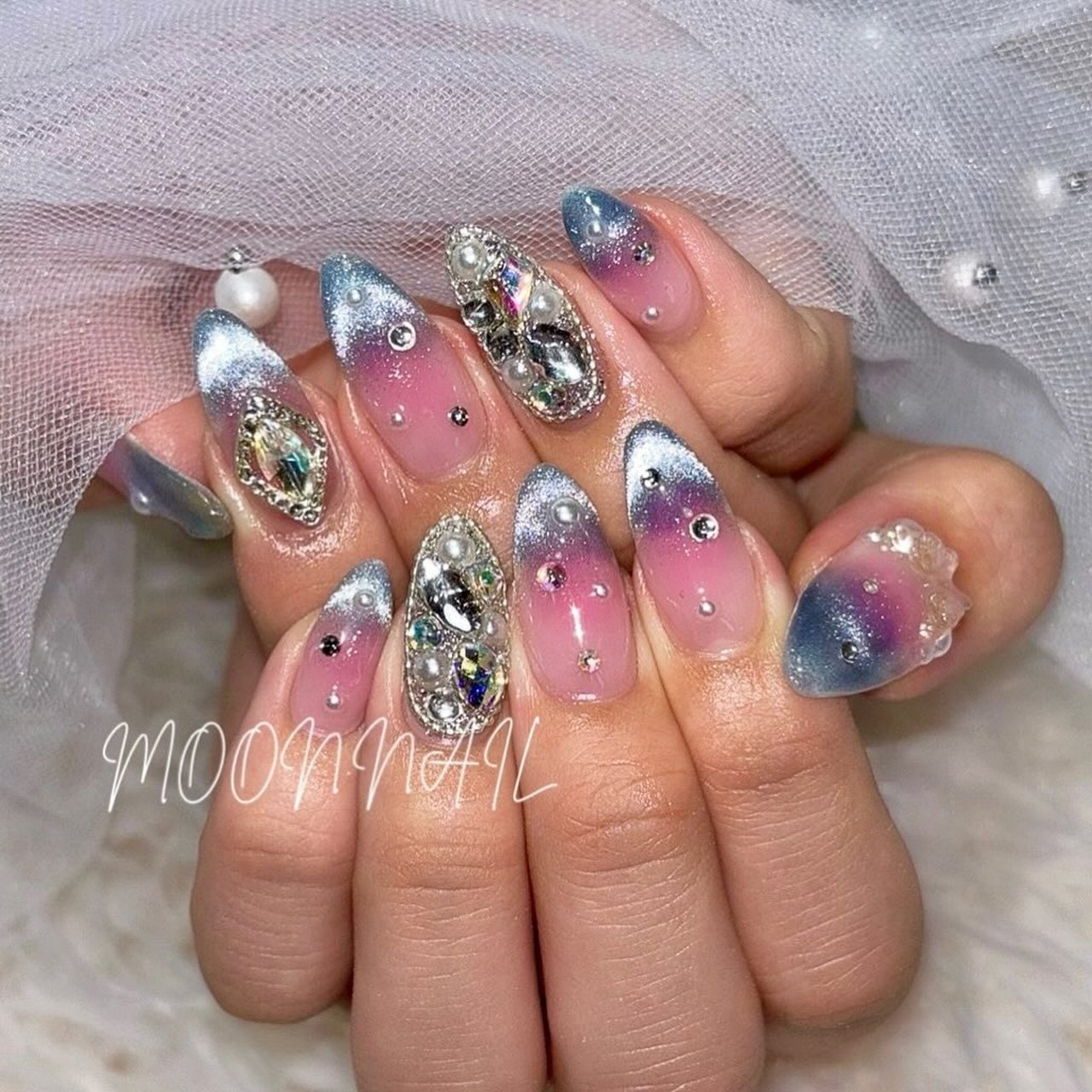 チーク/マグネット/キラキラ/ワンホン/韓国 - MOON.NAILのネイル 