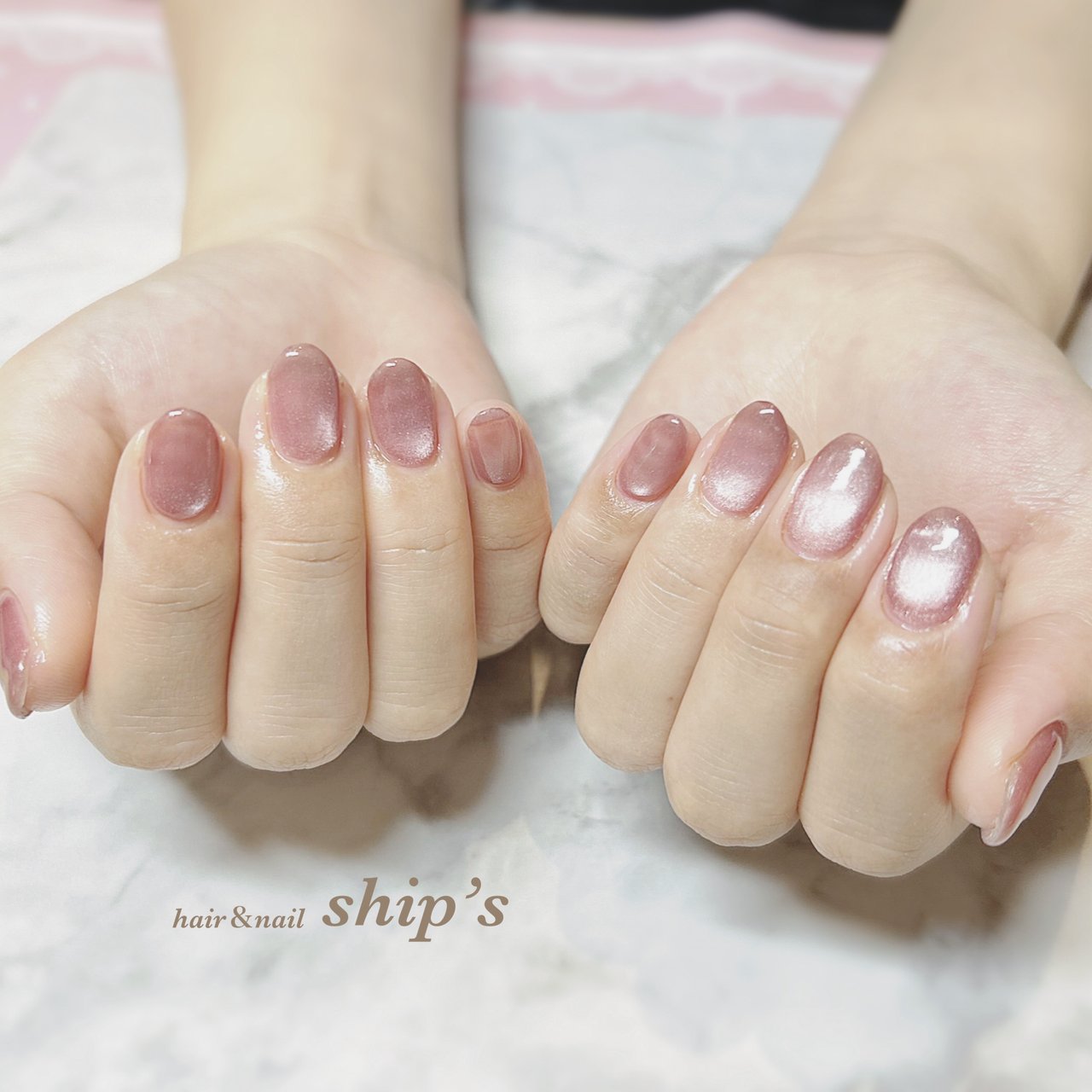 【310】オーダー❉ピーチピンク シンプル　普段使い ガラスマグネットネイル 310】オーダー❉ピーチピンク シンプル 普段使い ガラス