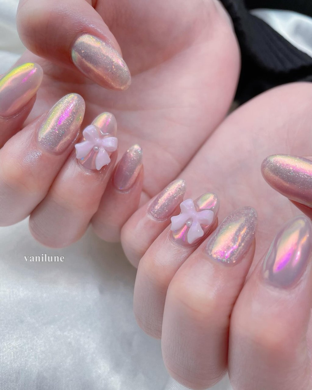 オーロラ/ちゅるん/キラキラ/韓国/ピンク - vanilune nailのネイル