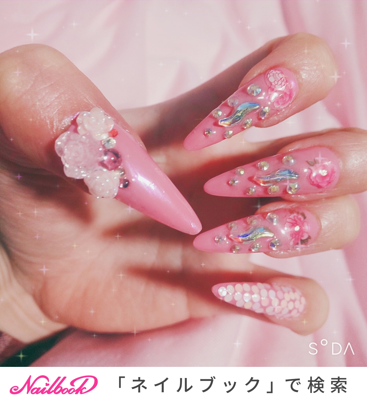 春/ハンド/ニュアンス/スーパーロング/ポイント - ✽mina✽のネイル