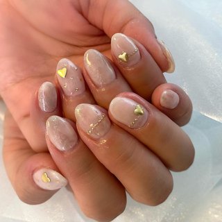 【着画あり】ハンドメイド　シンプルネイル　リングネイル　ハートネイル　大人キレイ ハートちゃん♡ . #ハートネイル#シンプルネイル#アートネイル