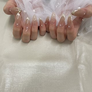 キルティング/韓国/ガラスフレンチのネイルデザイン｜ネイルブック 