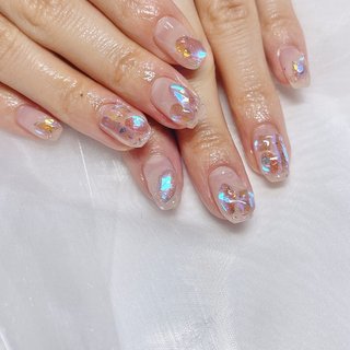 ネイルチップ ワンホン クリアストーン グラデーション オーロラ ホロ ネイルチップ ワンホン クリアストーン グラデーション オーロラ ホロ