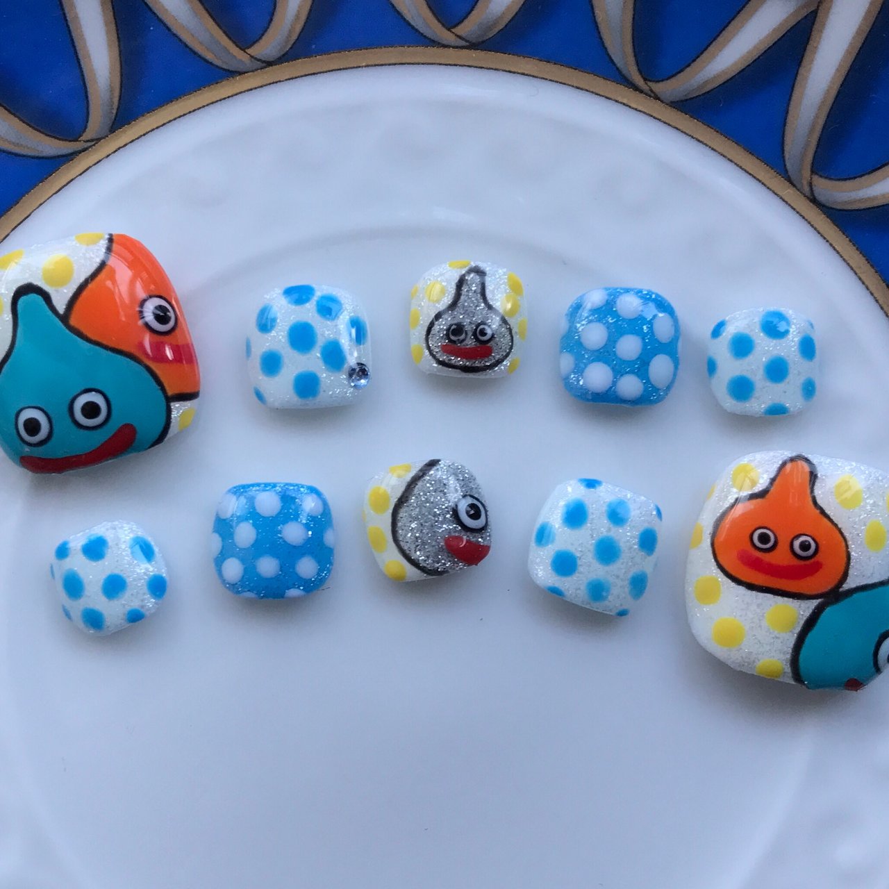 キャラクター ホワイト 水色 ブルー ｋ Momoのネイルデザイン No ネイルブック