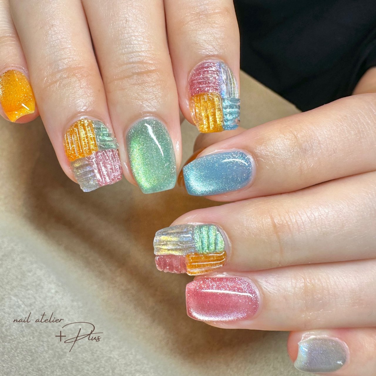 ネイルチップ マグネットネイル 個性派ネイル カラフルネイル