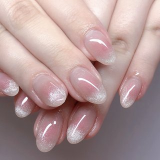 ラメ/チーク/マグネットフレンチのネイルデザイン｜ネイルブック 