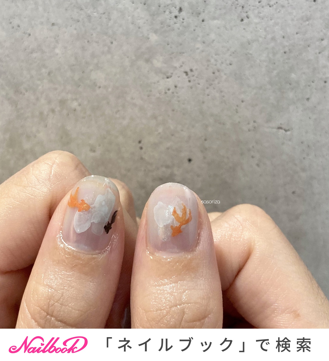 夏/ハンド/金魚/ショート/レッド - natsumiのネイルデザイン[No