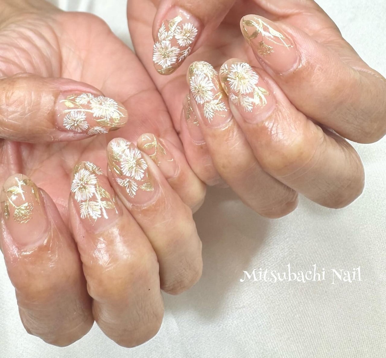 フラワー/ミラー/レース - mitsubachi_nailのネイルデザイン[No
