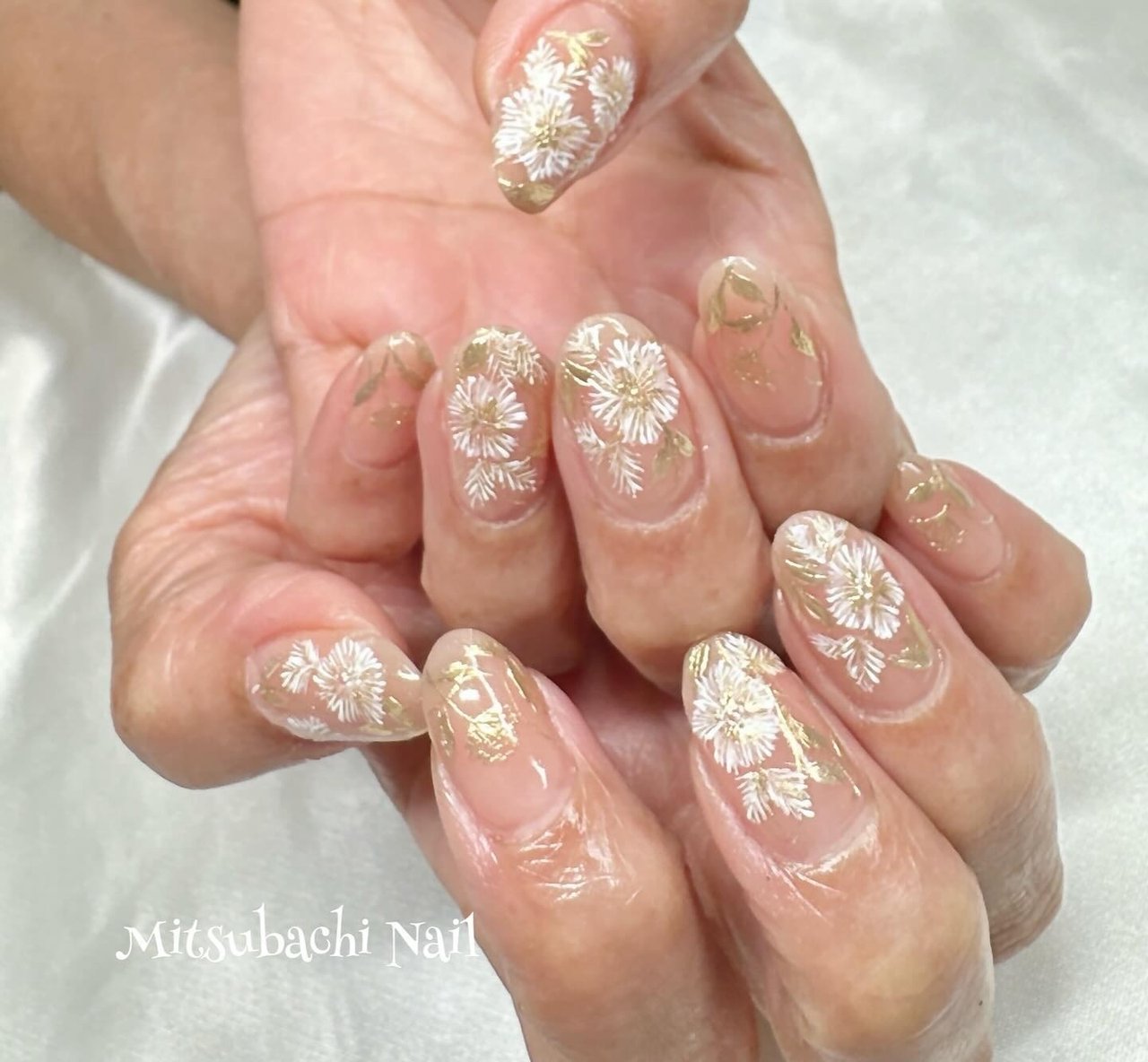 フラワー/ミラー/レース - mitsubachi_nailのネイルデザイン[No