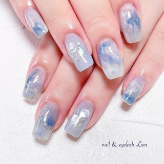 おすすめ順｜ブルー(青)/#くすみブルーニュアンスネイルのネイル