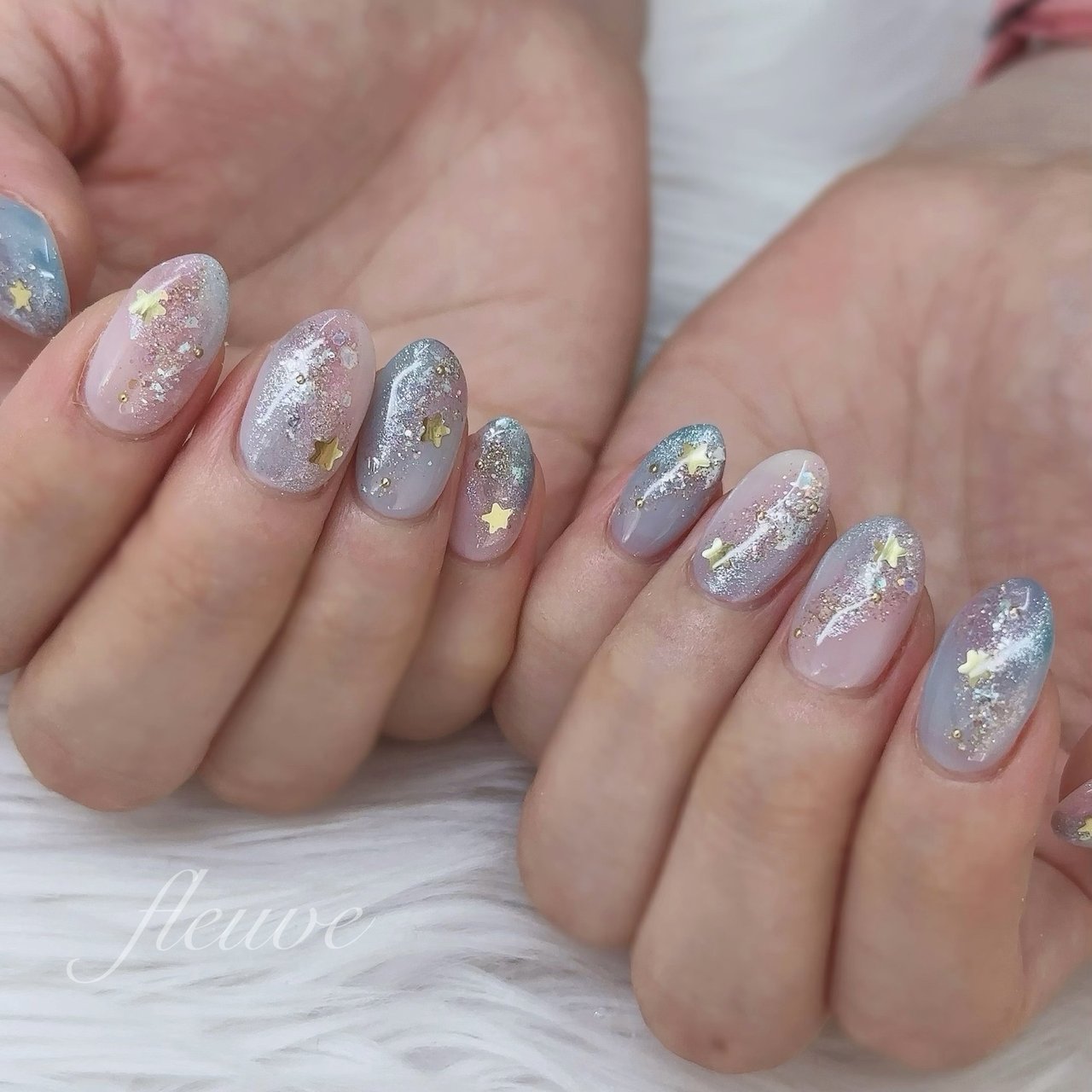 夏/ハンド/星/ニュアンス/ちゅるん - KANAのネイルデザイン[No.8878987