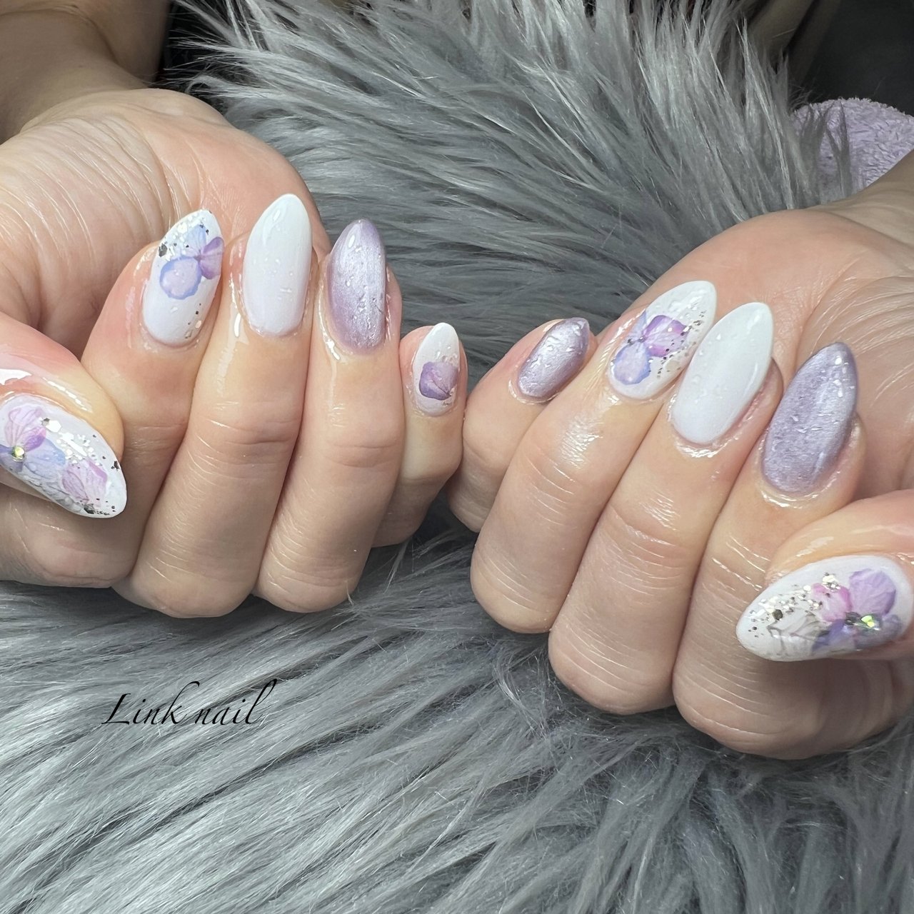 夏/梅雨/ハンド/フラワー/マグネット - Link nailのネイルデザイン[No