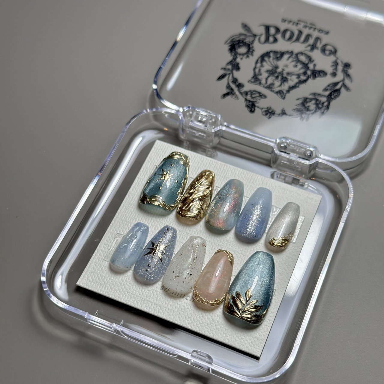 オーダーネイルチップ　ニュアンス　リボン　ワンホン　推し　マグネットno.65 オーダーネイルチップ ニュアンス リボン ワンホン 推し