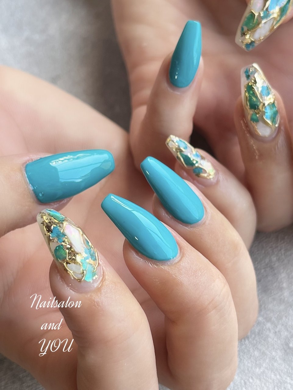 夏/海/リゾート/シェル/押し花 - andyounailsalonのネイルデザイン[No