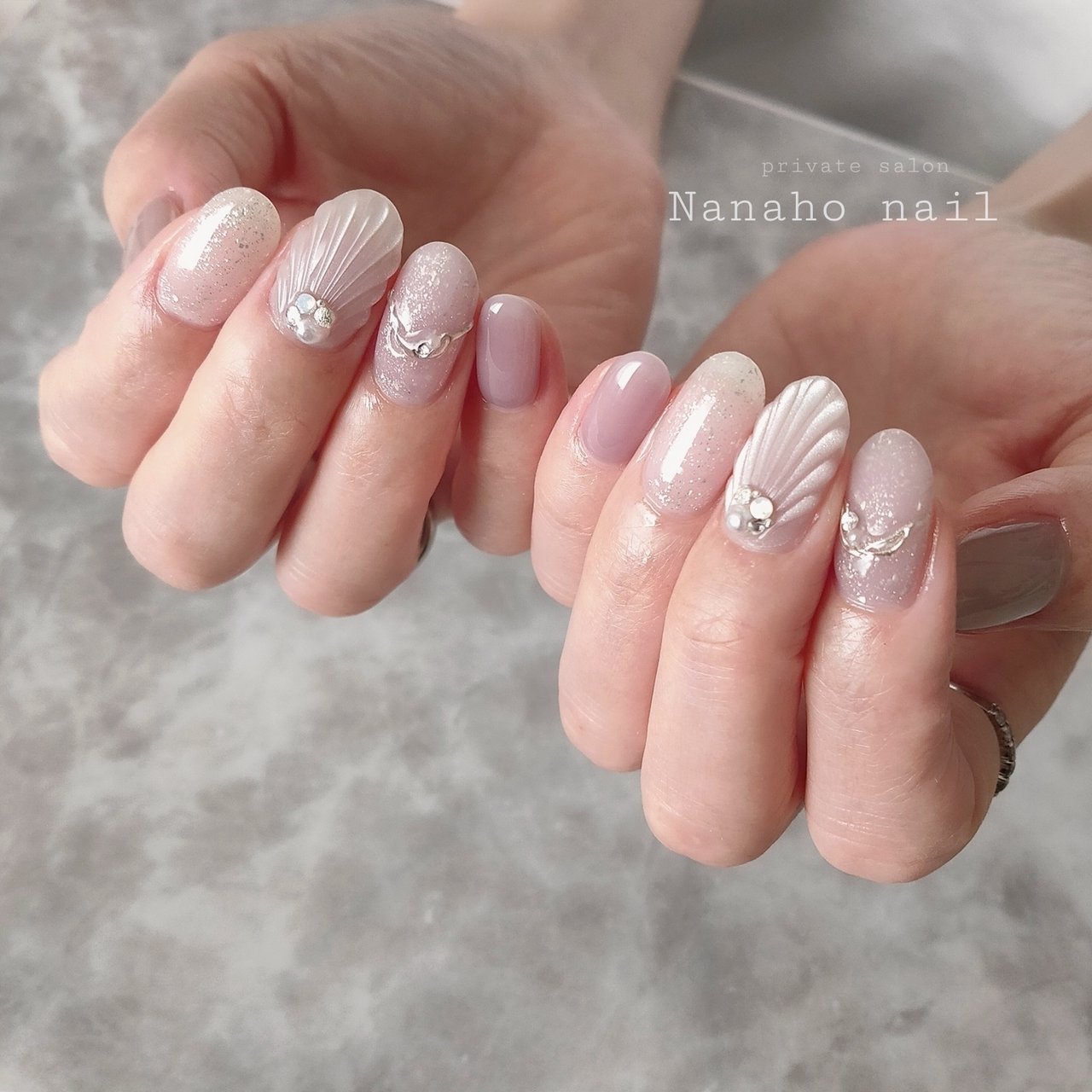 手が綺麗に見えるネイル/夏/海/ハンド/マーメイド - Nanaho☆nail(大阪