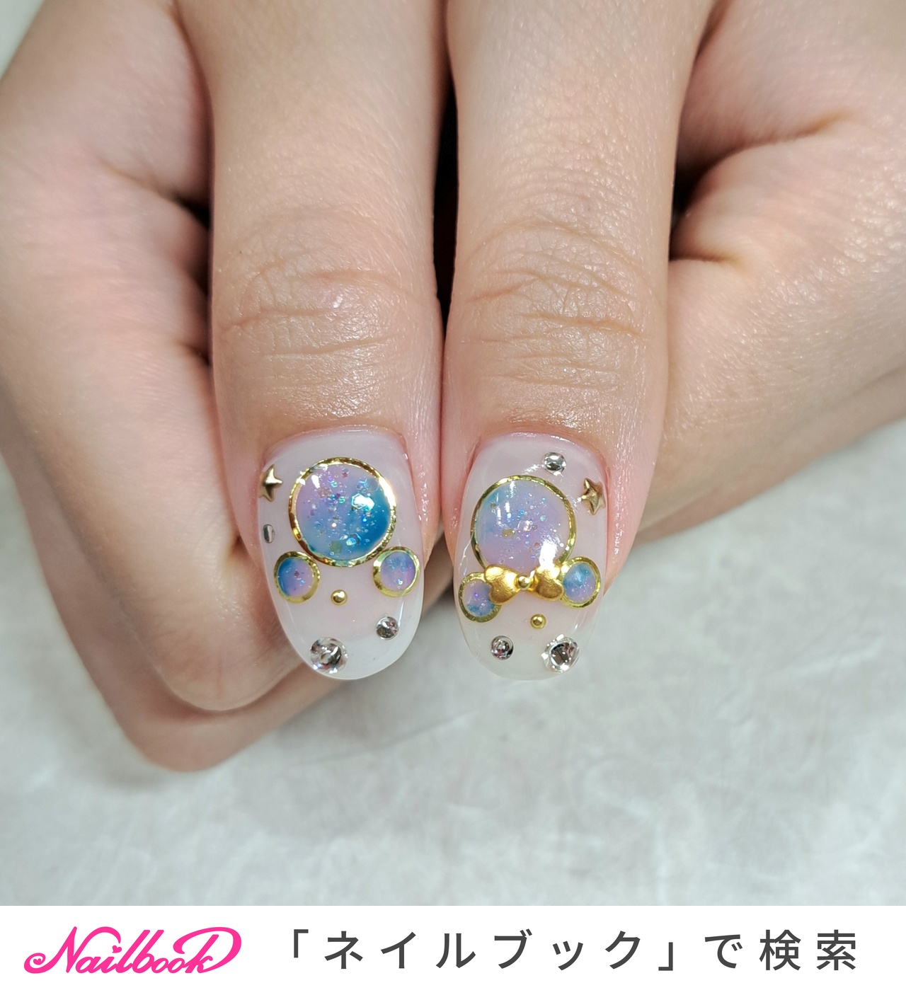 1700＊リーナベルフラワー＊ネイルチップ ディズニー ピンク 若く 紫 
