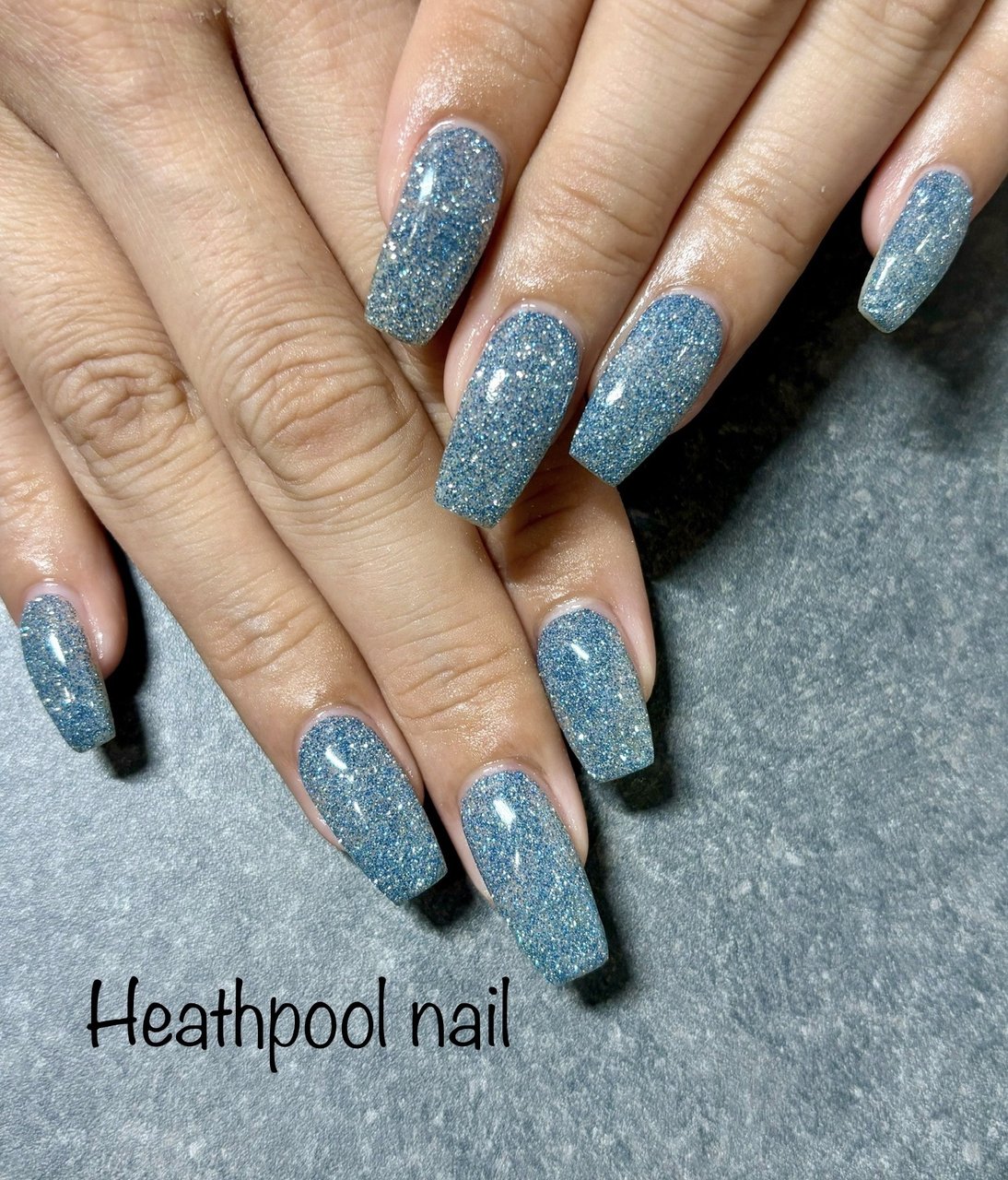 ハンド/ラメ/ワンカラー/水色/ジェルネイル - heathpoolnailの