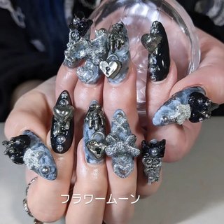 ♡タイダイとニットの大人ネイル♡ ネイルチップハンドメイド