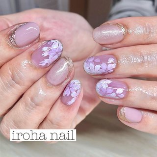 パープル(紫)/桜ネイルのネイルデザイン｜ネイルブック 