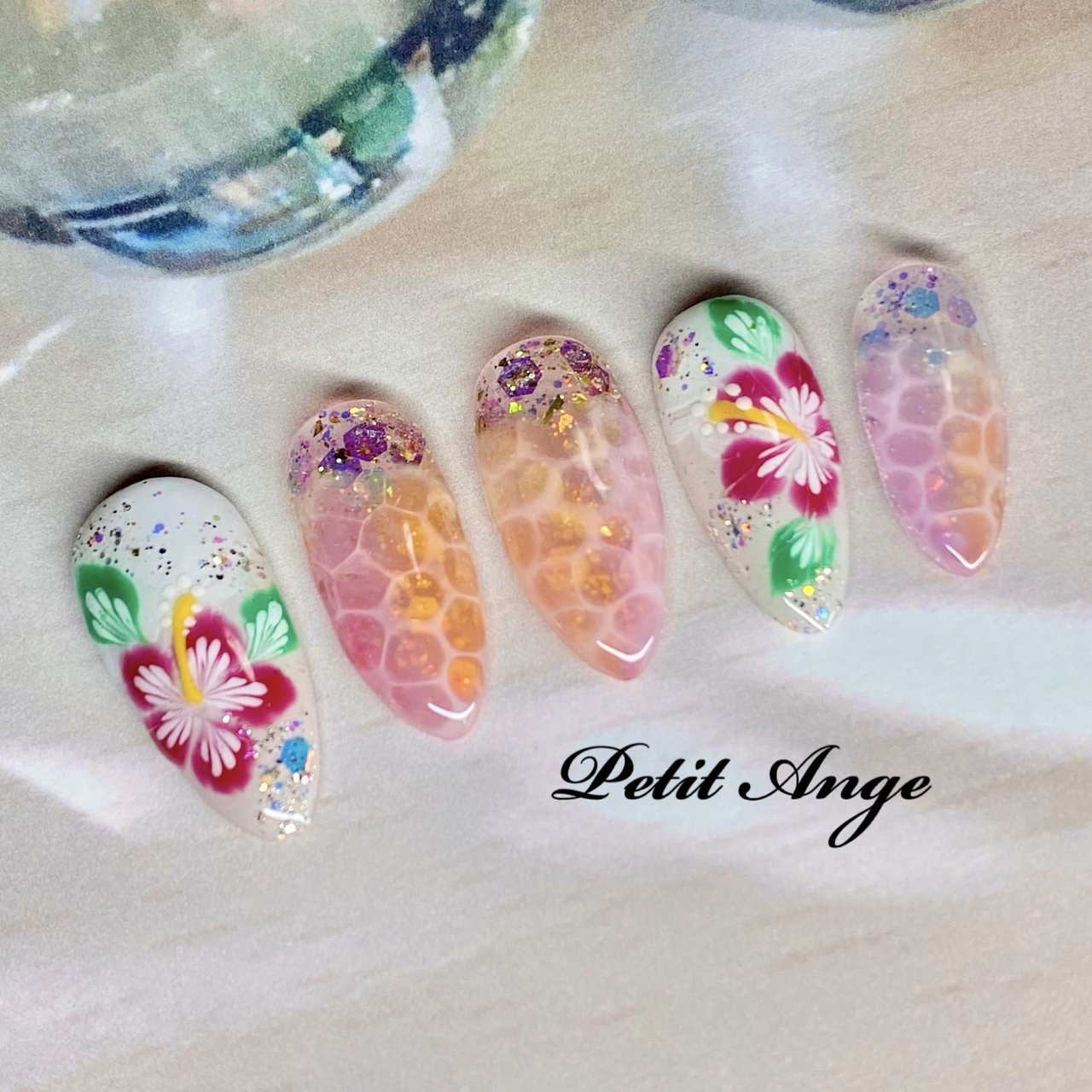 ネイルチップ 海のデザイン レディメイド （No.273 深海のマーメイド 