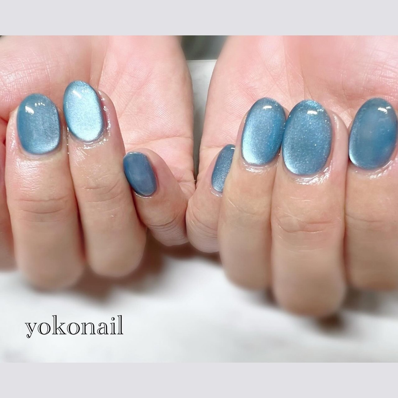 夏/オールシーズン/マグネット/ブルー/ジェルネイル - yokonailの