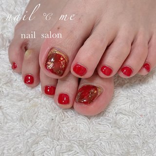 オレンジ/ゴールド - mahinaのネイルデザイン[No.8917219]｜ネイルブック