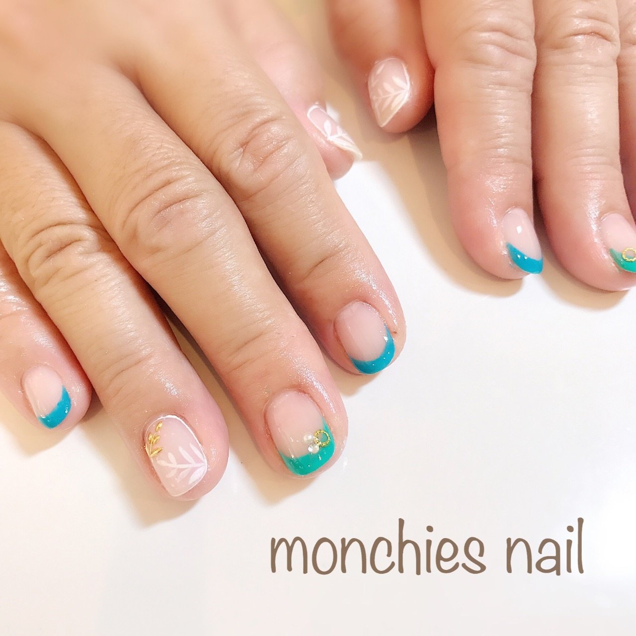 夏 海 リゾート ハンド シースルー Monchies Nailのネイルデザイン No ネイルブック