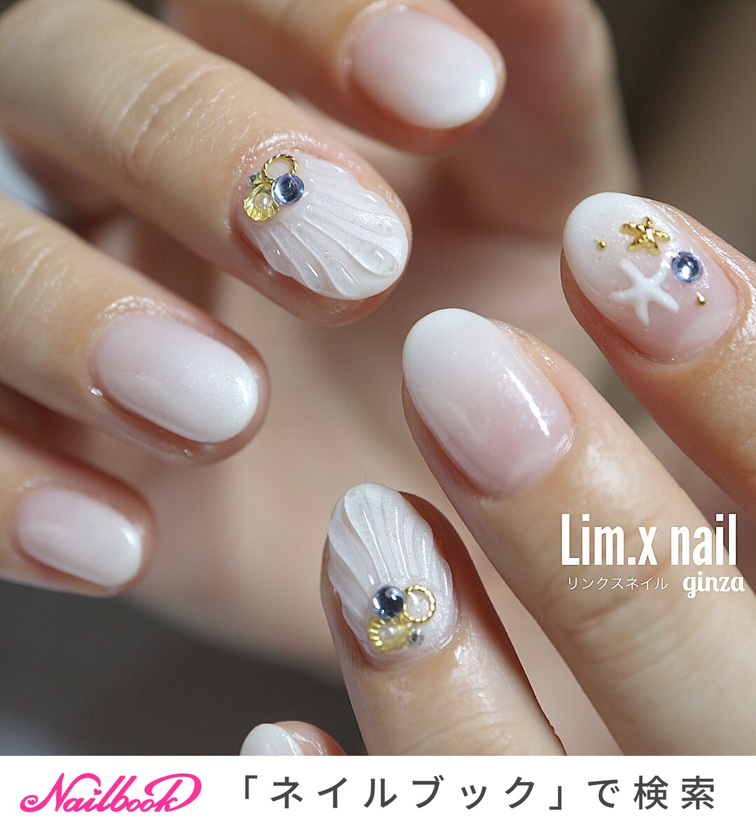 夏 旅行 海 リゾート ハンド Lim X Nail リンクスネイル のネイルデザイン No ネイルブック