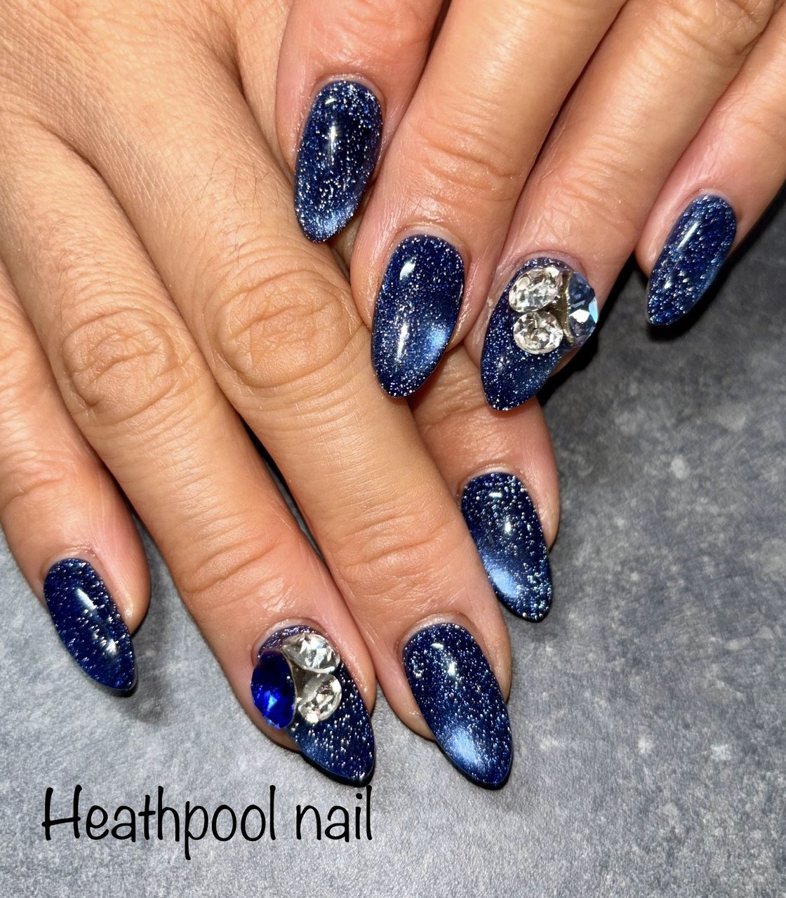 ハンド/ビジュー/ラメ/マグネット/キラキラ - heathpoolnailのネイル
