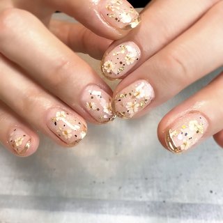 シェル/ミラー/押し花のネイルデザイン｜ネイルブック 