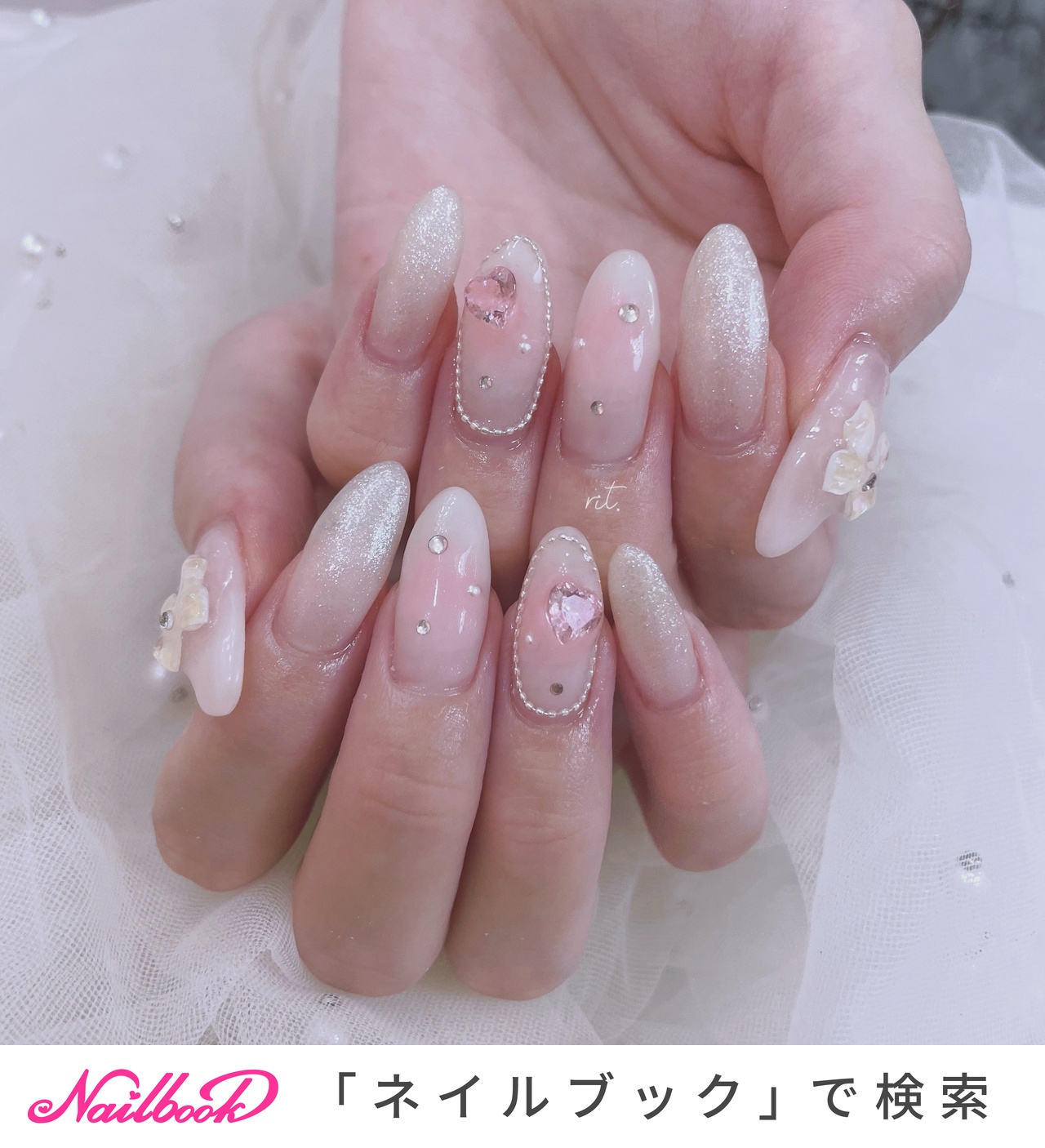 ワンホンネイル ネイルチップオーダー 韓国キラキラチークネイル