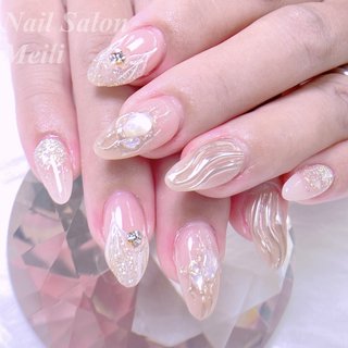 429円ネイルチップ ハート❤ ホログラム マーブル♡A Nail♡
