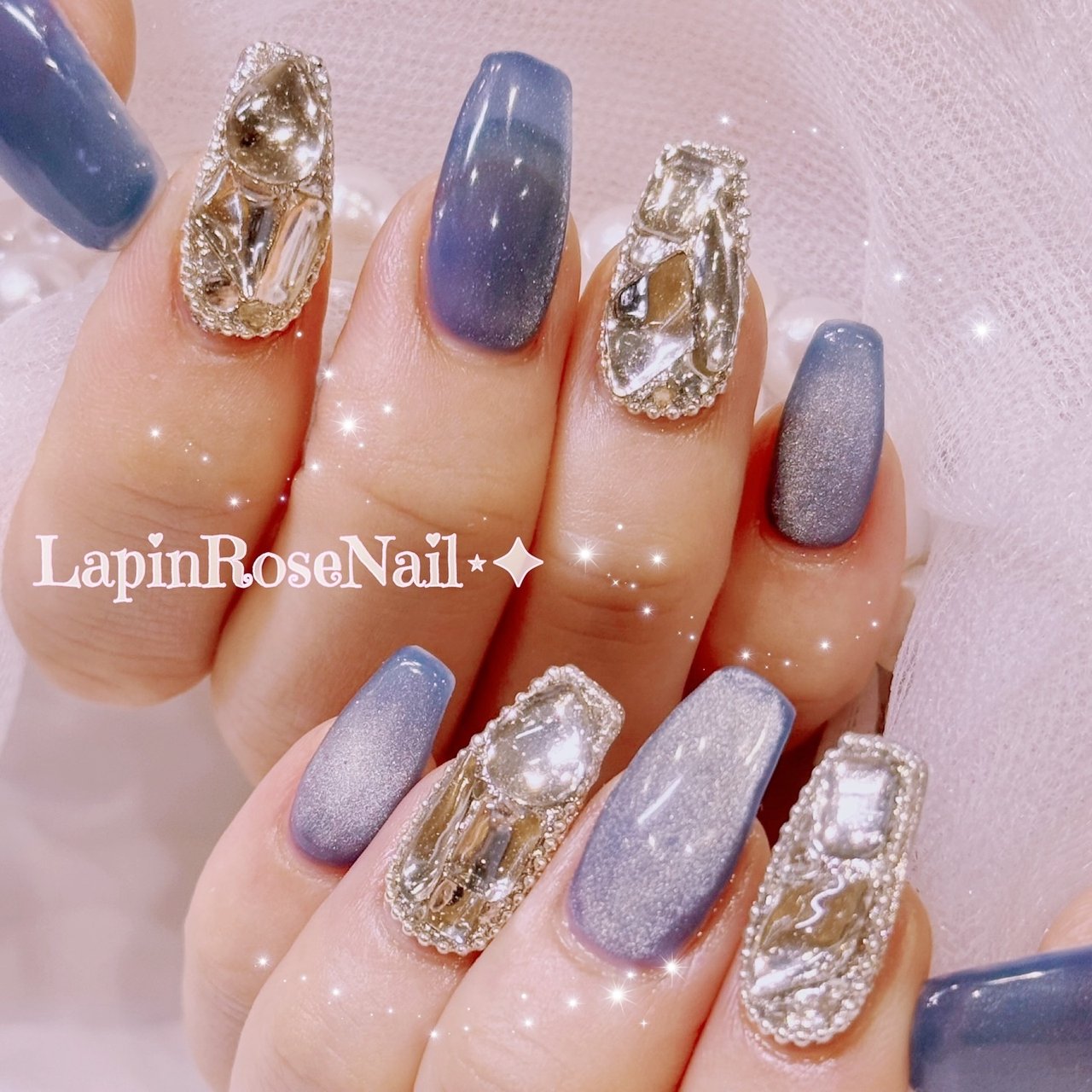 ネイルチップ 量産型 韓国 ワンホン チークネイル マグネットネイル#9 ネイルチップ マグネットフレンチ チークネイル リボン ワンホン