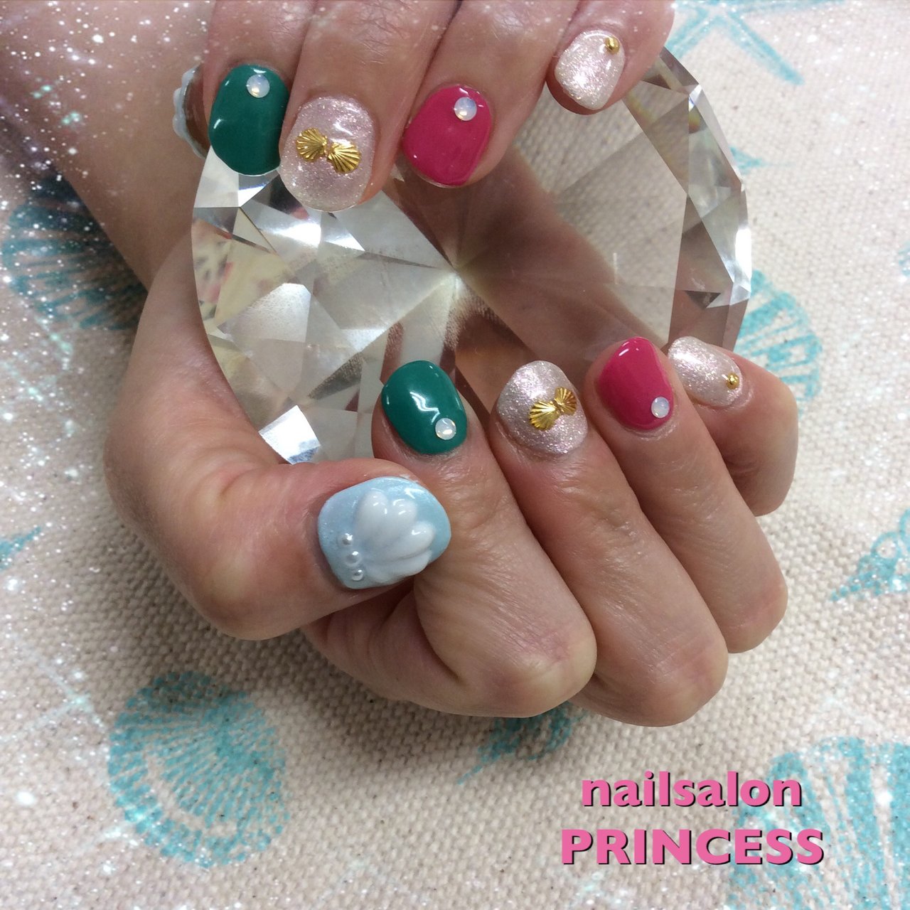 夏 海 リゾート ハンド ワンカラー Nailsalon Princessのネイルデザイン No ネイルブック