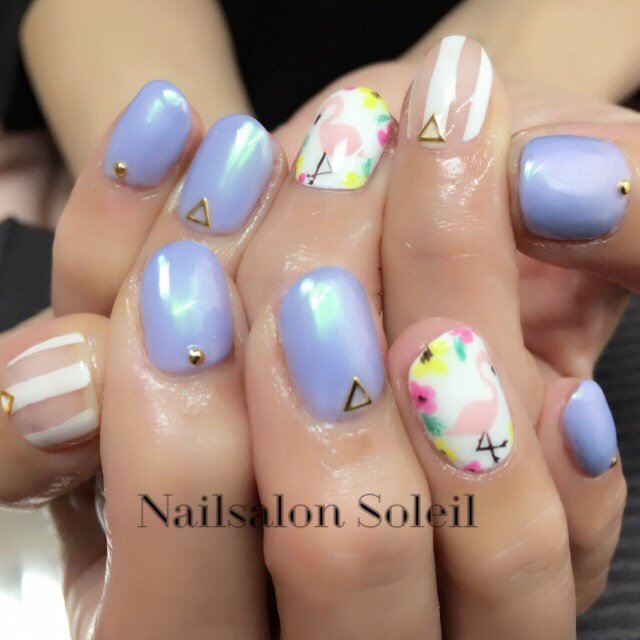 夏 海 リゾート ハンド ビジュー Nailsalonsoleilのネイルデザイン No ネイルブック