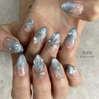 マーメイド/マグネット/韓国のネイルデザイン｜ネイルブック 