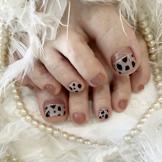 #フット#ジェルネイル#お客様#アニマル#シンプル#ラメ#ラメライン#ブロック #オールシーズン #パーティー #デート #女子会 #フット #シンプル #ラメ #アニマル柄 #ブロック #ショート #スクエア #ピンク #ゴールド #ジェルネイル #お客様 #K_sui #ネイルブック