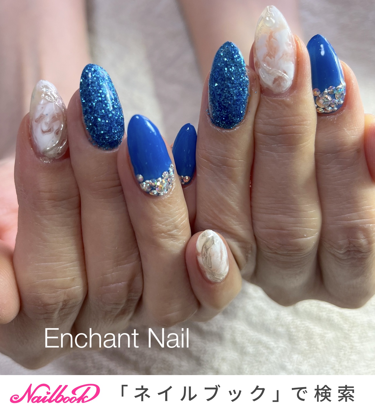 夏/ハンド/ワンカラー/ミディアム/オーバル - enchant1188のネイル  