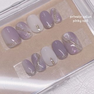 おすすめ順｜#パープルニュアンスネイルのネイルデザイン｜ネイルブック