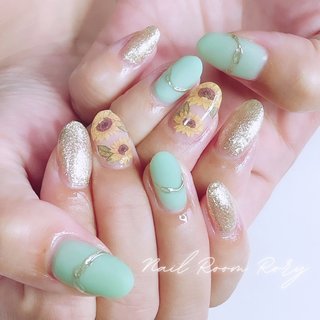 おすすめ順｜ボタニカル/ミントグリーンネイルのネイルデザイン