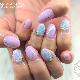 ネイルカラー 中古 マーメイド Seria Gel NAiL【新色】ユニコーンカラーでマーメイドネイル作っ