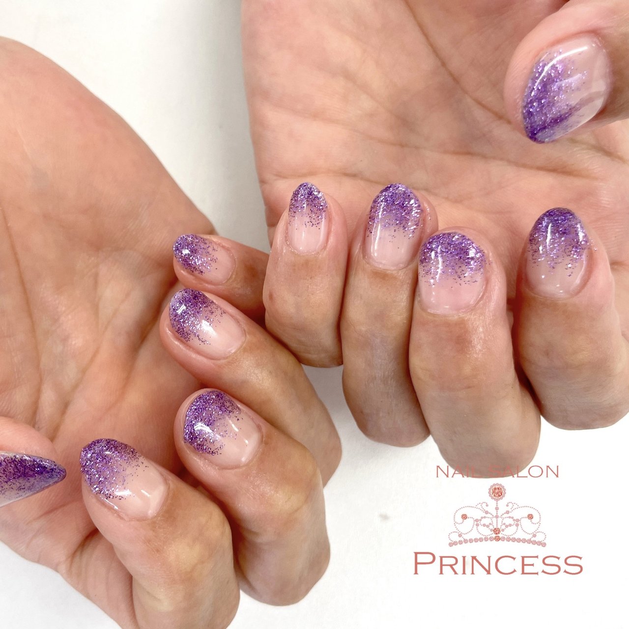 ハンド/グラデーション/ラメ/パープル - nailsalon_princessのネイル 