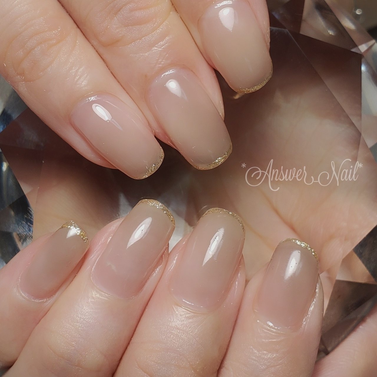 グラデーション/ベージュ - Answer_Nailのネイルデザイン[No